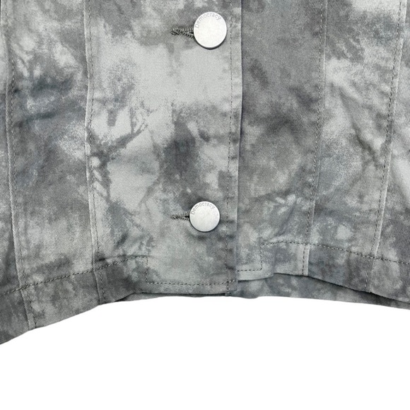 Democracy Seamed Denim Military Jacket Stormy Sea Tie Dye Gray NWT - Picture 5 of 10